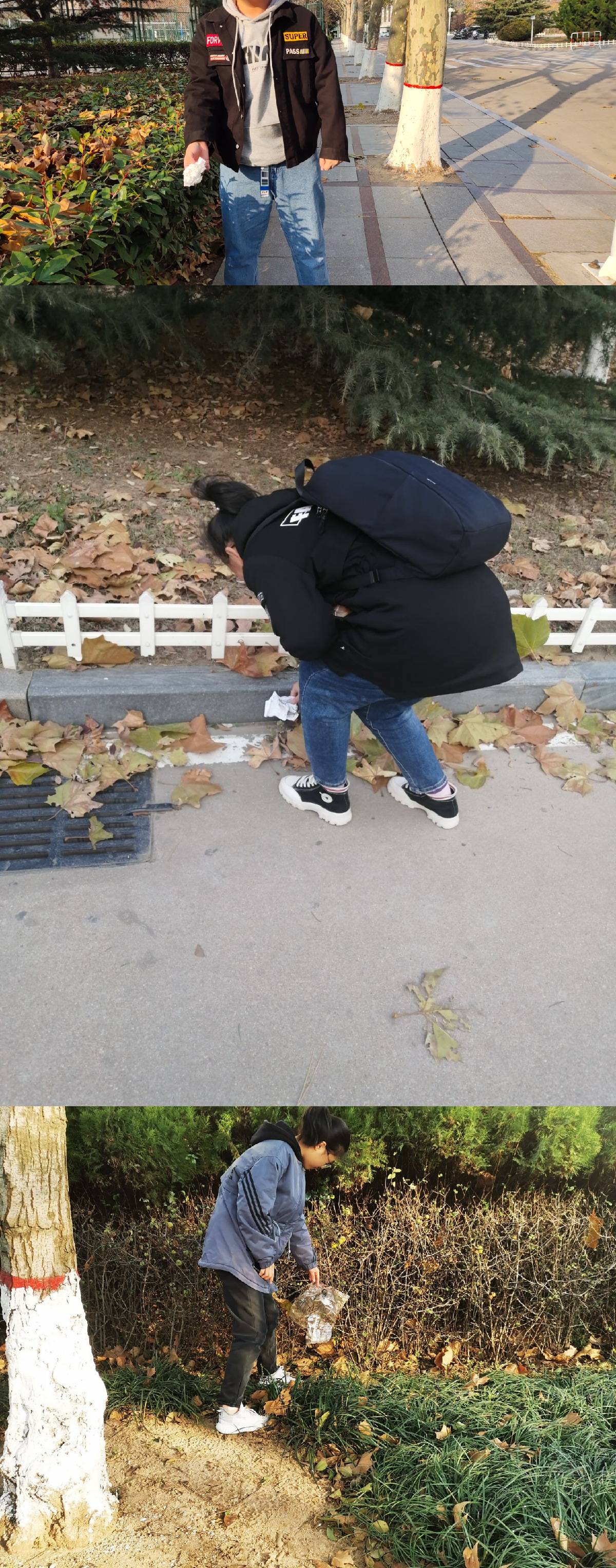 8组捡拾校园垃圾美化校园环境